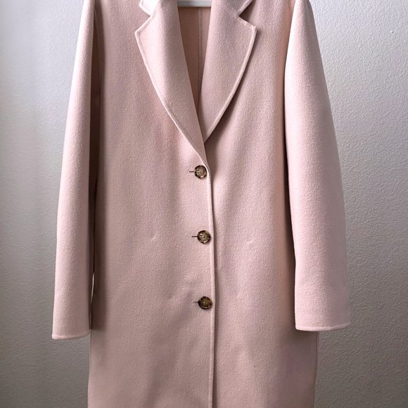 ACNE STUDIOS COAT LANDI DOUBLE FACE WOOL CASHMERE COAT PASTEL PINK SIZE 40 M - Picture 4 of 12